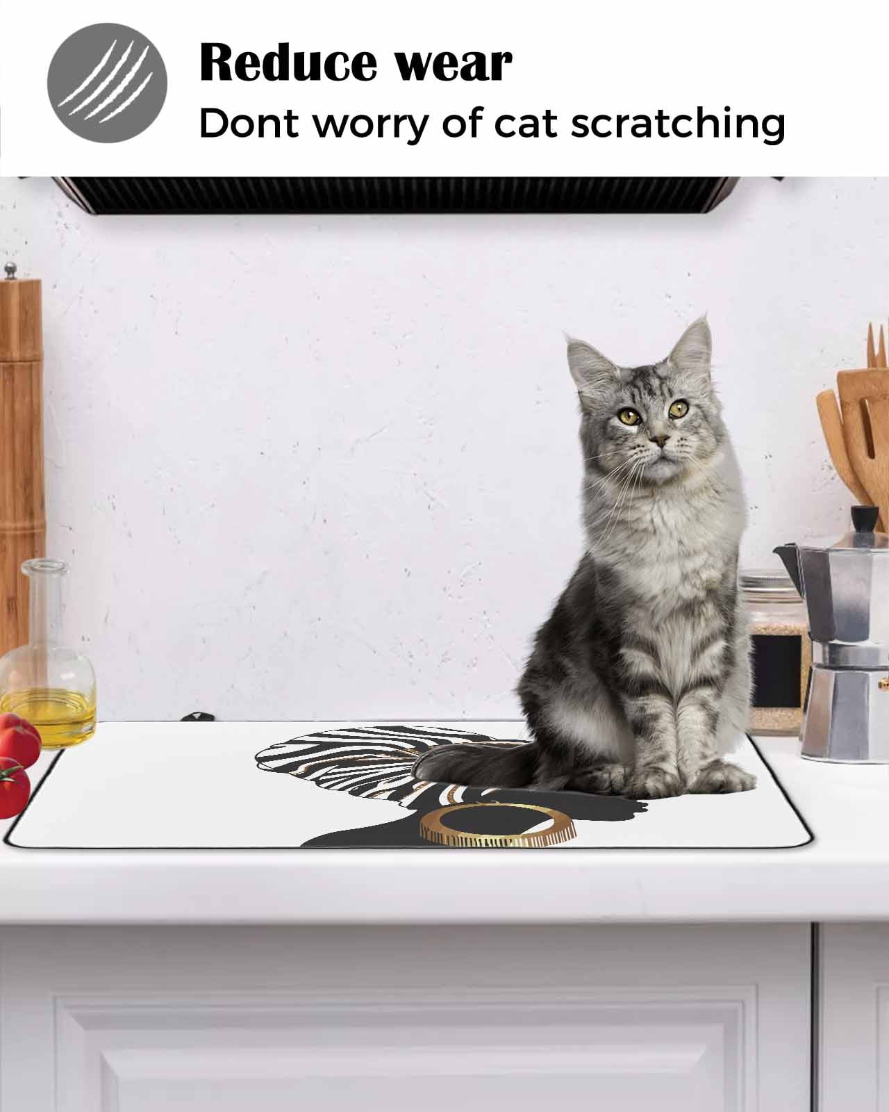 Large Induction Cooktop Protector Mat Africans Stove Top Covers for Electric Stove, Modern Abstract Ethnic Women Decorative Stove Burner Cover Mats, Glass Top Stove Cover