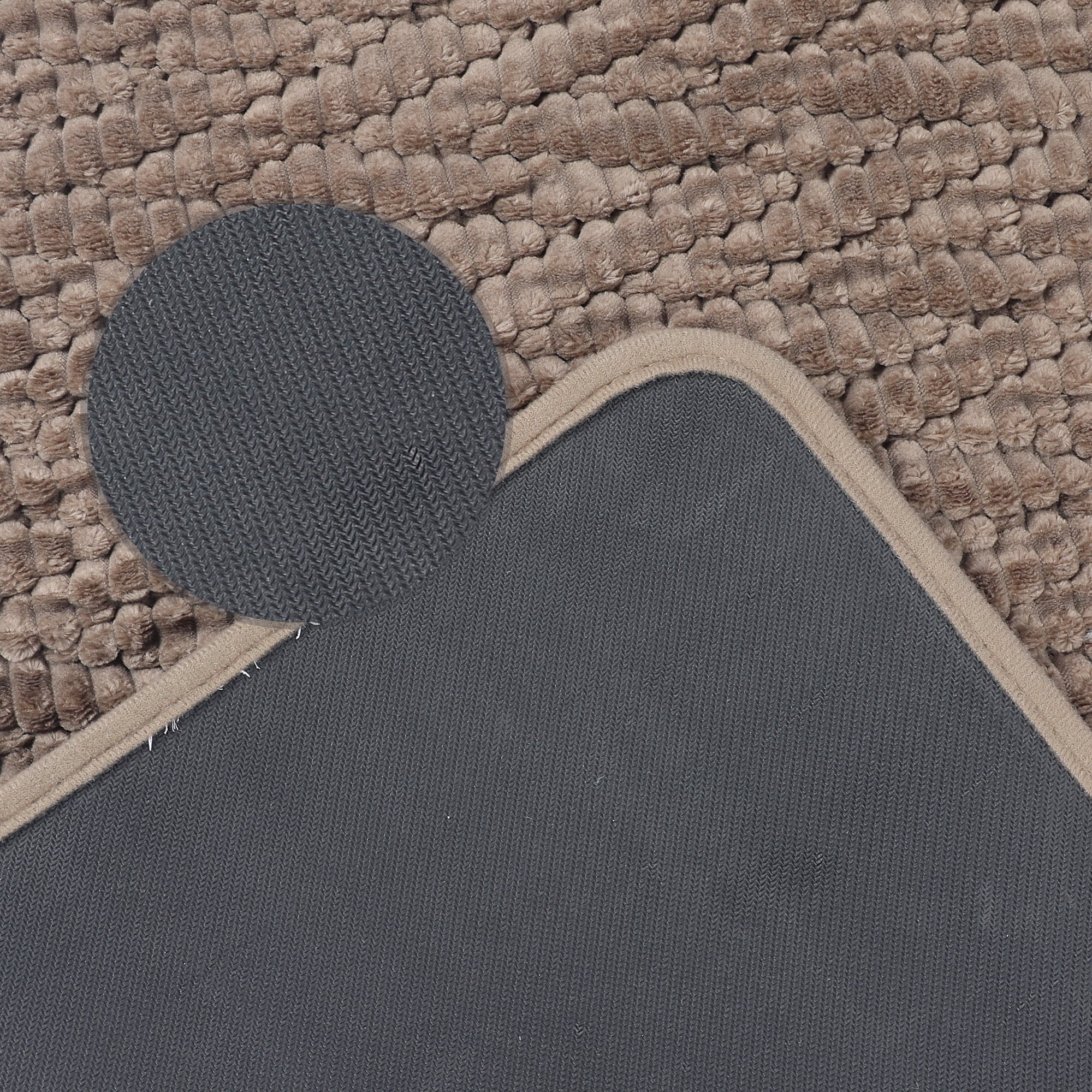 Unique Bargains Rubber Backing Quick Dry Bath Mat Brown 16" x 24"