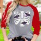 thumbnail image 2 of Camiseta suelta estampada a la moda para mujer, blusa de manga larga, cuello redondo, camisetas informales Pompotops  FGAJ8298, 2 of 5
