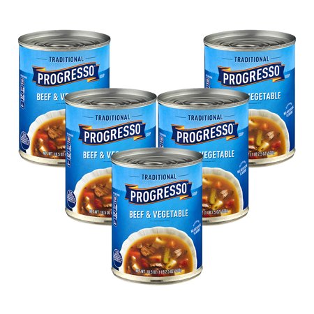 (5 Pack) Progresso Traditional Beef and Vegetable Soup, 18.5 (Best Ever Vegetable Beef Soup)