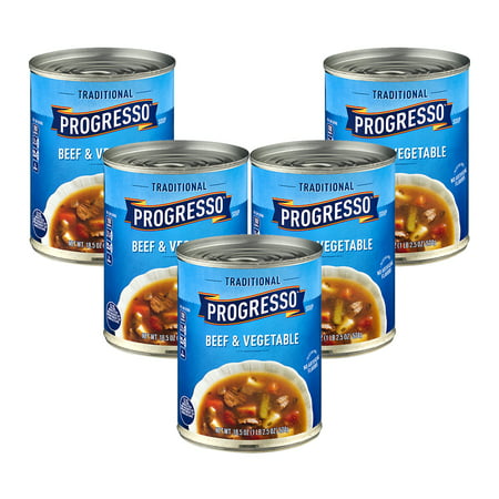 (5 Pack) Progresso Traditional Beef and Vegetable Soup, 18.5