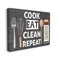 thumbnail image 3 of Stupell Industries Cook Eat Clean Repeat Phrase Food & Beverage Painting Gallery Wrapped Canvas Print Wall Art, 3 of 5
