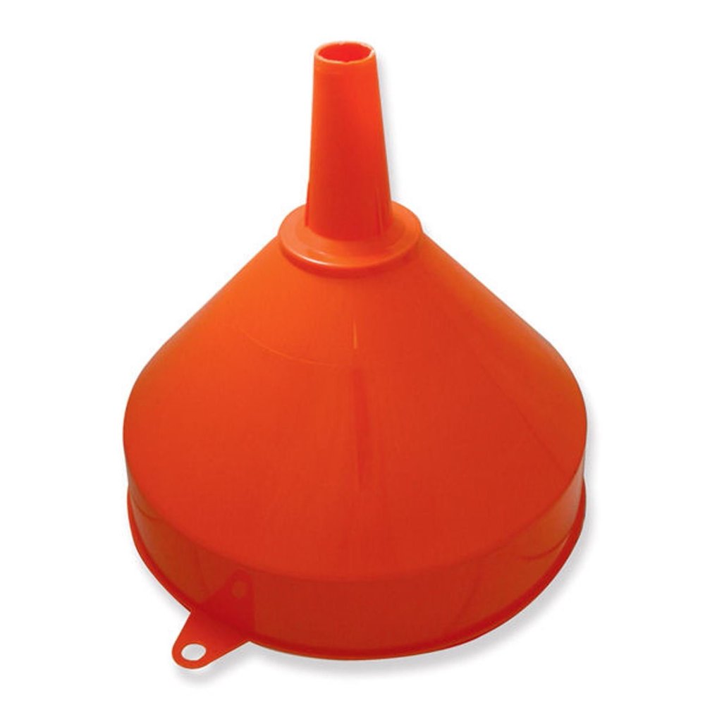 10" Jumbo Plastic Funnel, 1" Bottom ODHeavy Duty, Highly Visible
