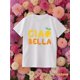 thumbnail image 3 of Girls' Summer Short Sleeve T-Shirt - White Stretchy Casual Top with Lemon Slice & "Ciao Bella" Graphic Print, Round Neck for Outdoor Play, Sports & Daily Activities, Cheerful Design | Comfortable Fit, 3 of 7
