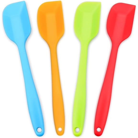 4 Packs Silicone Spatula, Heat-Resistant Spatulas, Non-stick Rubber Spatulas with Stainless Steel Core