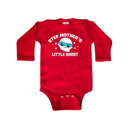 

Inktastic Cute Step Mother s Little Ghost with Stars Gift Baby Boy or Baby Girl Long Sleeve Bodysuit