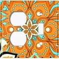 thumbnail image 4 of Metal Light Switch Plate Cover Orange Teal Flower Mandala Tile Pattern MDL015, 4 of 13