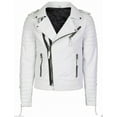 thumbnail image 1 of Motorcycle Riding Jacket White Motorcycle Jacket Leather Biker Jacket Mens Motorcycle Leather Jacket Mens Best Leather Motorcycle Jacket size XXL, 1 of 4