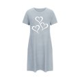 thumbnail image 4 of HomeGardon Women's Sleepwear Nightgowns for Women,Fashion Print Medium Length Dress Oversized Short Nightgown Fashion Chest Print Short Sleeve Nightdress,S-XXL, 4 of 4