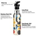 thumbnail image 3 of Yayeee 20oz Insulated Water Bottle Double Wall Stainless Steel with Flip Straw Lid, Blue Geometric, 3 of 7