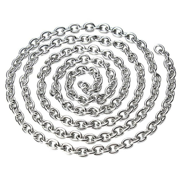 yuksok 5 Meters Stainless Steel Extension Chain Link Chains for Necklaces Bracelets DIY 3x4mm