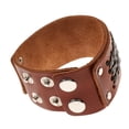 thumbnail image 1 of Joyería de Brazalete Punky Ancho Cuero Botones A Hombres marrón Fernando Pulsera, 1 of 8