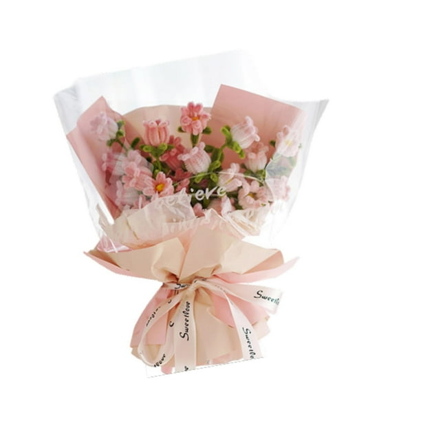 Paquete de material para ramo de flores de ganchillo de simulación DIY, arreglo floral Campanilla