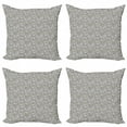 thumbnail image 1 of Ambesonne Nature Throw Pillow Cover 4 Pack, Autumn Forest Leaves, 16", Pale Grey and Multicolor, 1 of 2