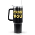 thumbnail image 3 of 40th Birthday Gifts Men Women 40 Year Old Birthday Gift Ideas May the Forties Be With You 40oz Tumbler Cup With Handle and Straw, 3 of 6