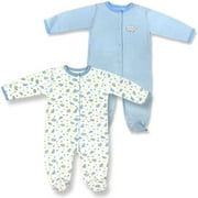 Spencers H743B-2-12 Planes Print Blue, White & Yellow Boys Sleep N Play Footie Pajamas Set, 9-12 Months -2 Piece