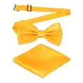 thumbnail image 1 of Pajarita para hombres, pajaritas ajustables con pañuelo de bolsillo, conjuntos de pajaritas preatadas para bodas (Dorado), 1 of 6