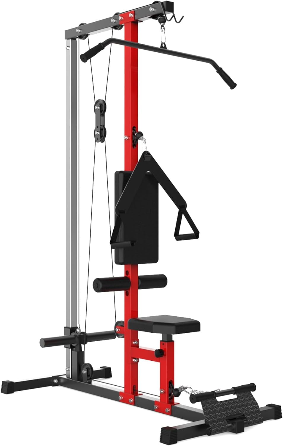 LAT Pull Down Machines,LAT Row Cable Machine,LAT Tower with Leg Support,High & Low Pulley Stations,Heavy Duty Back Workout Machine for Home Gym Body Training