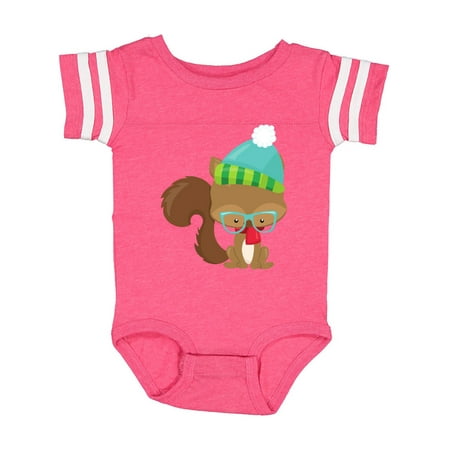 

Inktastic Hipster Squirrel Squirrel With Glasses Scarf Hat Gift Baby Boy or Baby Girl Bodysuit