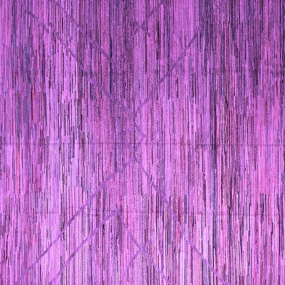 Ahgly Company Indoor Square Abstract Purple Modern Area Rugs, 6' Square