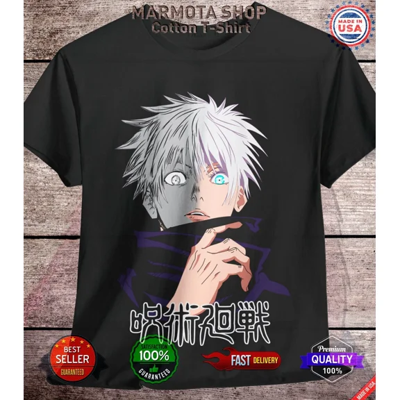 RARE Gojo Satoru Jujutsu Kaisen T-Shirt Sukuna Anime Japanese Tee Shirt Manga JJK All