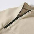 thumbnail image 5 of AWZXDE Men's Solid Color Stand Collar Zip Sweatshirt, Casual Sporty Pullover White,L, 5 of 8
