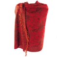 thumbnail image 1 of Jacquard Paisley Eastern Motif Pashmina Shawl Scarf Stole Wrap (Red Orange), 1 of 8