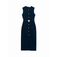 thumbnail image 2 of Women Maxi Dress Sleeveless Bodycon Long Tank Dresses Elegant Button Down Workwear Dress Dark Blue XS, 2 of 7