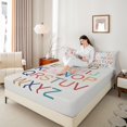 thumbnail image 4 of Feelyou Cartoon Initial Letter Full Size Sheets, Colorful Monogrammed Bed Sheets, Teens Boys Girls Kids Sheet Sets, Lightweight Room Decor, 4 Pieces, 4 of 7