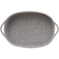 thumbnail image 3 of Decorative Coiled Rope Woven Baskets, Square Base Storage Bins for Closets, Cabinets, Rack, Shelves - (Mixed Grey, 13.0"x 9.8"x 4.7", Set of 2), 3 of 7