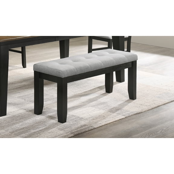 Dtwnek Gray Fabric Seat Dining Bench for Bedroom, Living Room, Dining Room