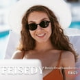thumbnail image 2 of FEISEDY Retro Oval Sunglasses for Women 90s Narrow Round Lightweight Shades Y2k Trendy Sunnies B1171, 2 of 8