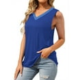 thumbnail image 3 of MOSHU Color Block Tank Tops for Women Casual Loose Tops Summer V Neck Sleeveless Shirts Basic Trendy Tunic Tops, 3 of 6