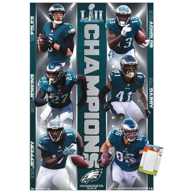 Trends International NFL Philadelphia Eagles - Commemorative Super Bowl LII - Champions Wall Poster 14.725" x 22.375" Premium Poster & Mount Bundle