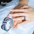 thumbnail image 5 of Rbaofujie Purity Ring Bowknot Diamond Ring Women's Inlaid Irregular Ring Ribbon Ring, Geometric Type, Birthday Present Aura Ring Blue, 5 of 6