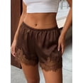thumbnail image 2 of Shorts casuales de verano para mujer con cintura elástica, ribete de encaje y pernera ancha., 2 of 8