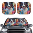 thumbnail image 2 of Yiaed Oil Painting Sunflower Puppy Print Car Front Windshield Sun Shade,Foldable Anti-UV Car Sunshade for Front Window for Most Vehicles-Medium, 2 of 5