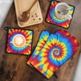 thumbnail image 5 of Colorful Tie Dye Mandala Pattern Kitchen Oven Mitt and Pot Holder Sets 4 Pcs for Baking, Cooking and Grilling, Heat Resistant Up To 392 °F, 5 of 7