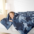 thumbnail image 4 of jejeloiu Camouflage Hunting Full Size Comforter Sets,Blue Retro Camo Bedding Sets For Girls Kids Reversible 3pcs, 4 of 8