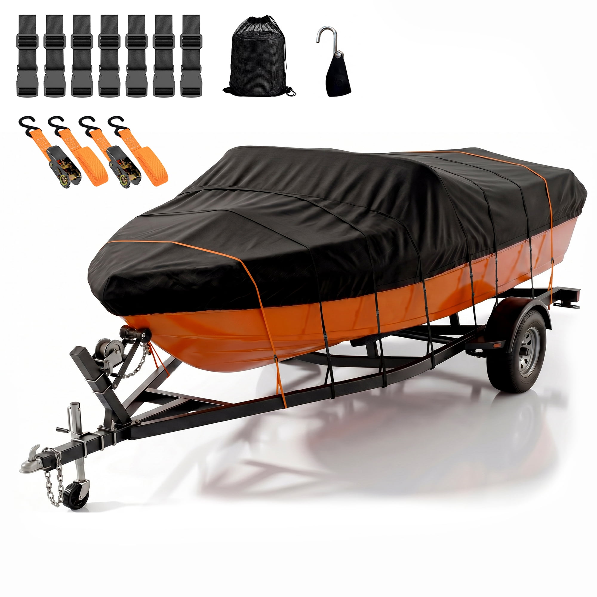 Mockins Waterproof & UV Resistant Trailerable Boat Cover - 17'-19' x 98" 600D Polyester