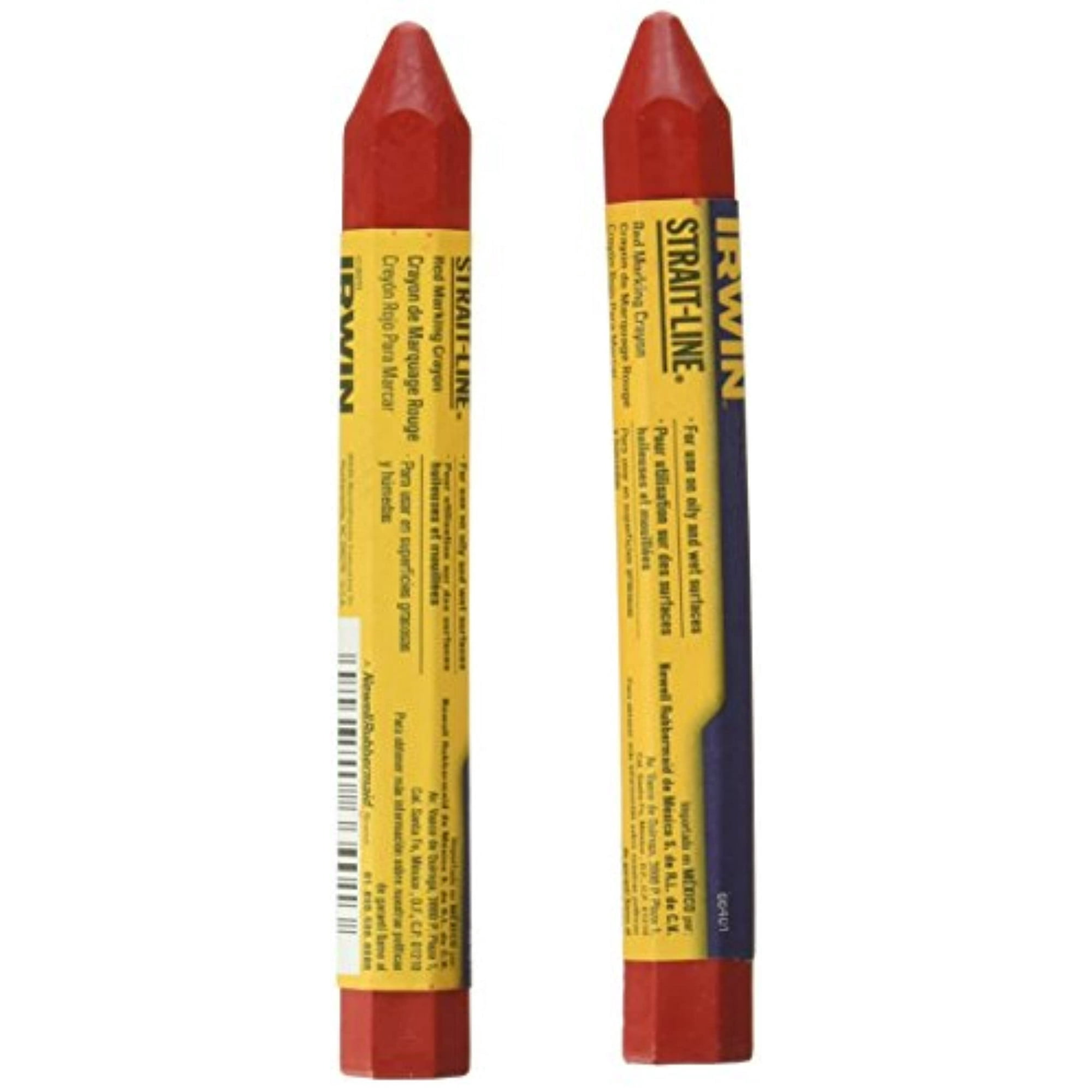 Case of 24 - Strait-Line Red Marking Crayon - (66401) Works on Oily and Wet Surfaces