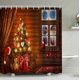 thumbnail image 1 of Cortina de ducha navideña de 180 cm x 186 cm, tema navideño de Año Nuevo, juego de decoración de baño de tela con ganchos (G), 1 of 1