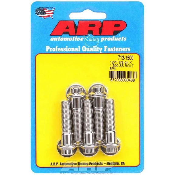 ARP 713-1500 0.38-24 x 1.5 in. 12-Point Stainless Steel Bolt Kit - Pack of 5