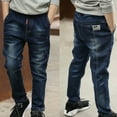 thumbnail image 5 of Kids Boys Jeans Fashion Boy Comfortable Jeans Children Spring and Fall Jean Long Denim Pants High Elastic Boys Jeans Casual Wearing Pants, 5 of 8