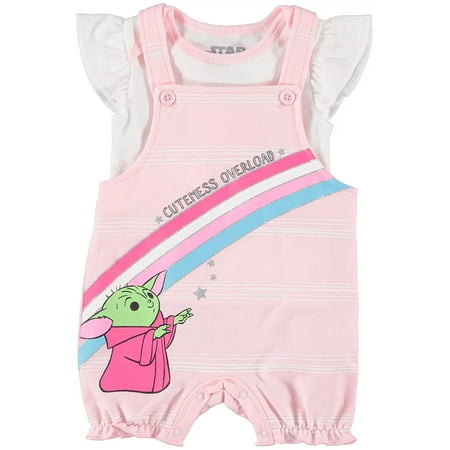 

Star Wars The Mandalorian Baby Girls Baby Yoda Shortall Set Sizes 12-24 Months