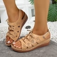 thumbnail image 7 of Hurxie Wedge Sandals for Women Dressy: Comfortable Walking Summer Low Platform Ankle Strap Open Toe Casual Dressy Women Flat Sandal Yellow 37, 7 of 7