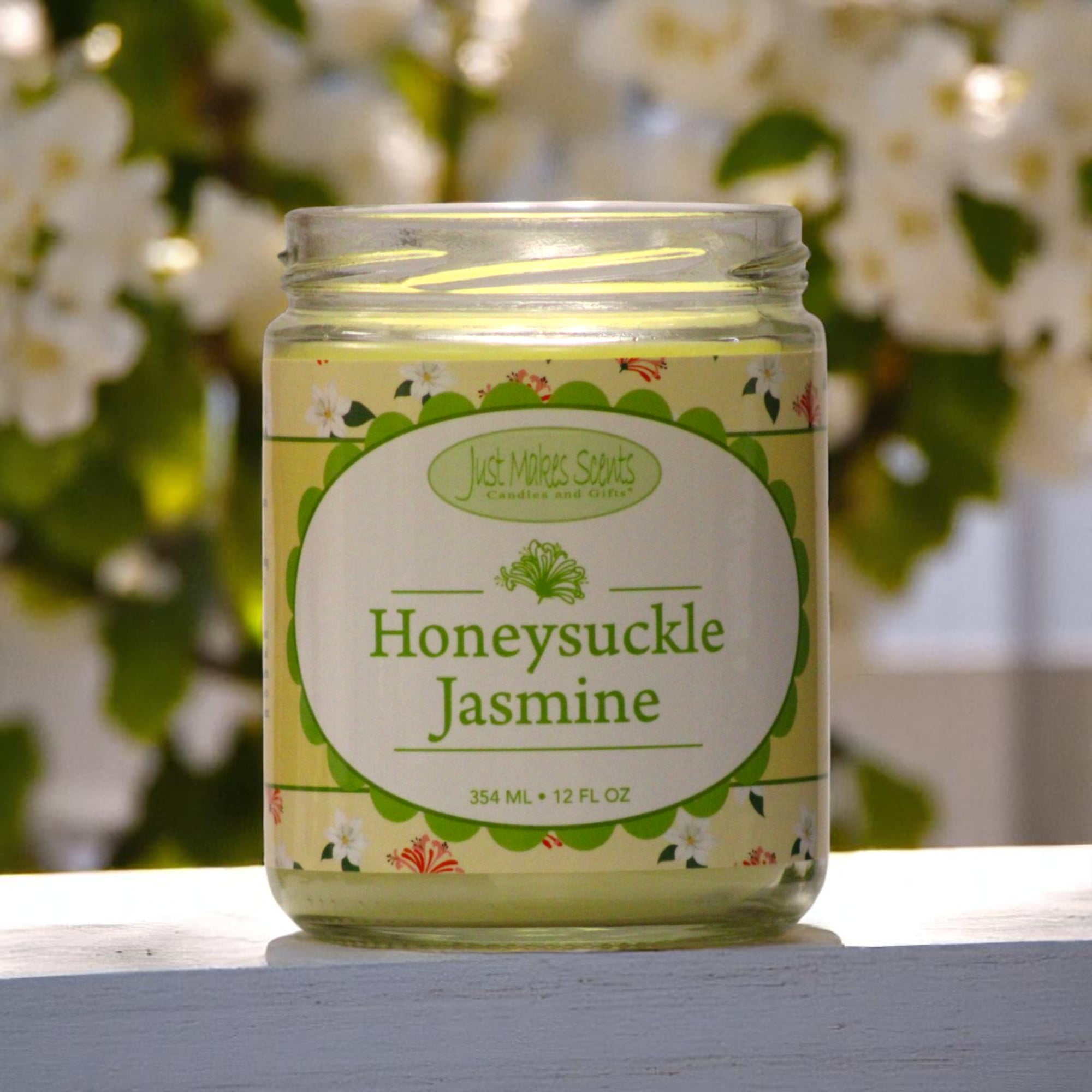 Honeysuckle Jasmine Salsa Jar Candle 12 oz -Just Makes Scents Candles & Gifts