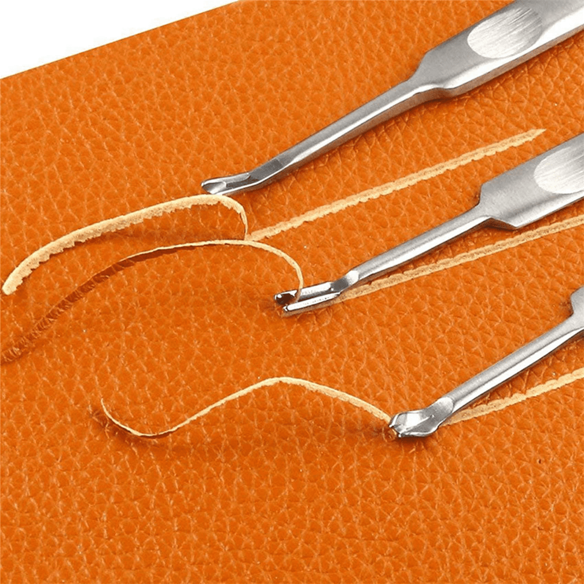 18Pcs 1/2/4/6 DIY Diamond Lacing Stitching Chisel Set Leather Edge Skiving DIY Craft Tool, (4mm)