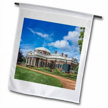 3dRose Monticello View Polyester 2'3'' x 1'6'' Garden Flag