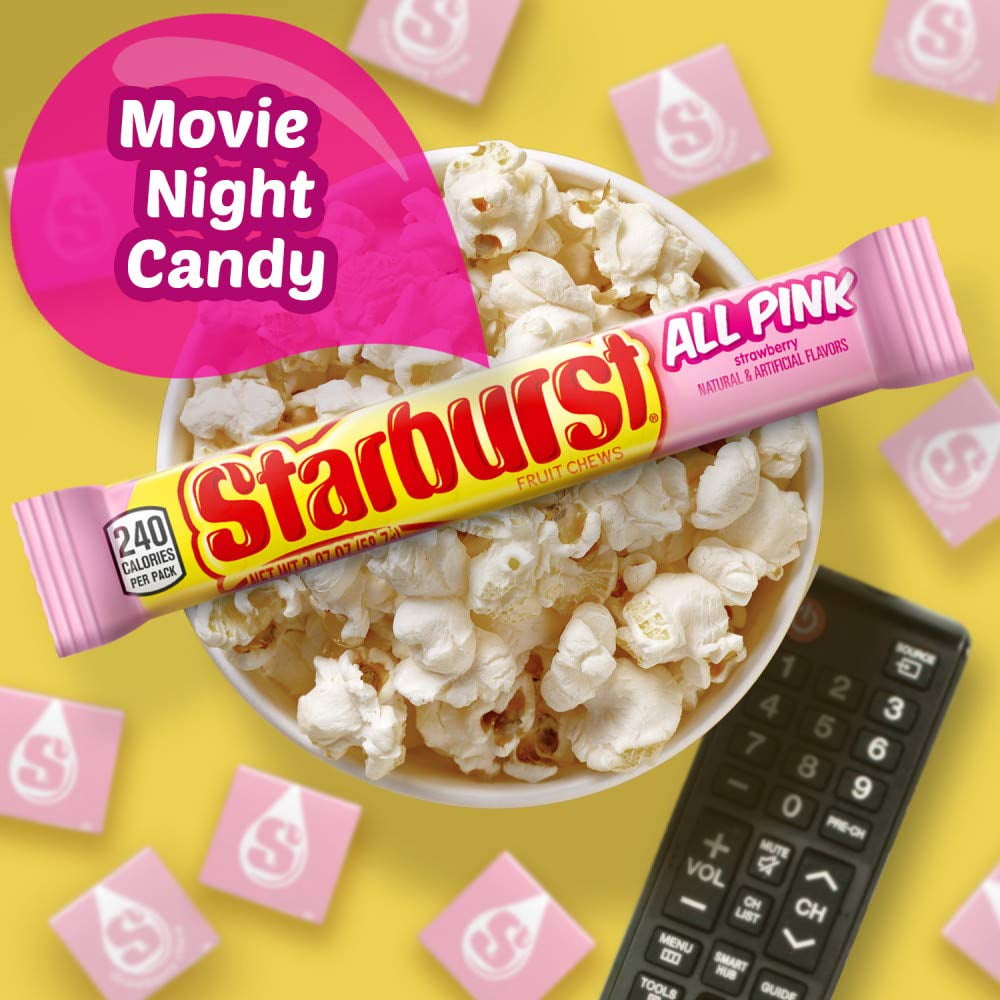 STARBURST All Pink Fruit Chews Candy Bulk Pack, 2.07 oz (Pack of 24)